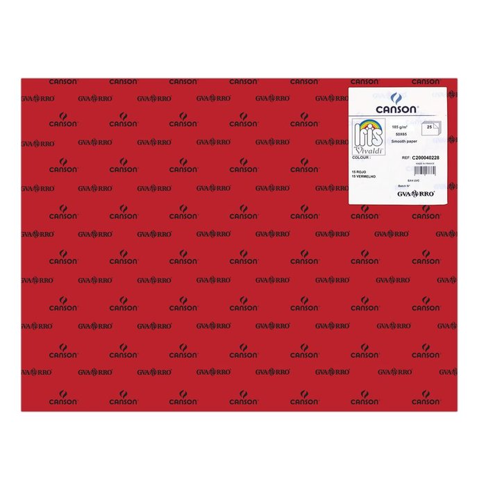 CARTULINA GUARRO 50X65 185GRS IRIS ROJO | 25 UNIDADES | (GUARRO & CANSON)