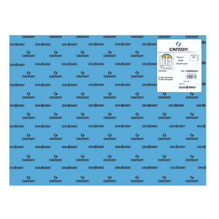 CARTULINA GUARRO 50X65 185GRS IRIS AZUL MALDIVAS | 25 UNIDADES | (GUARRO & CANSON) Imagen principal del producto