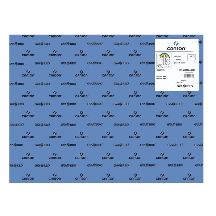 CARTULINA GUARRO 50X65 185GRS IRIS AZUL MAR | 25 UNIDADES | (GUARRO & CANSON) Imagen principal del producto