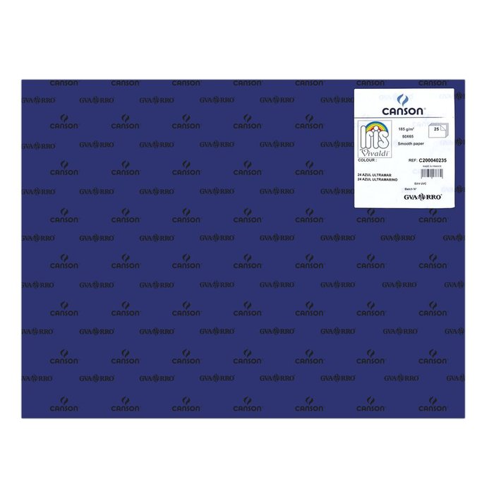 CARTULINA GUARRO 50X65 185GRS IRIS AZUL ULTRAMAR | 25 UNIDADES | (GUARRO & CANSON) Imagen principal del producto