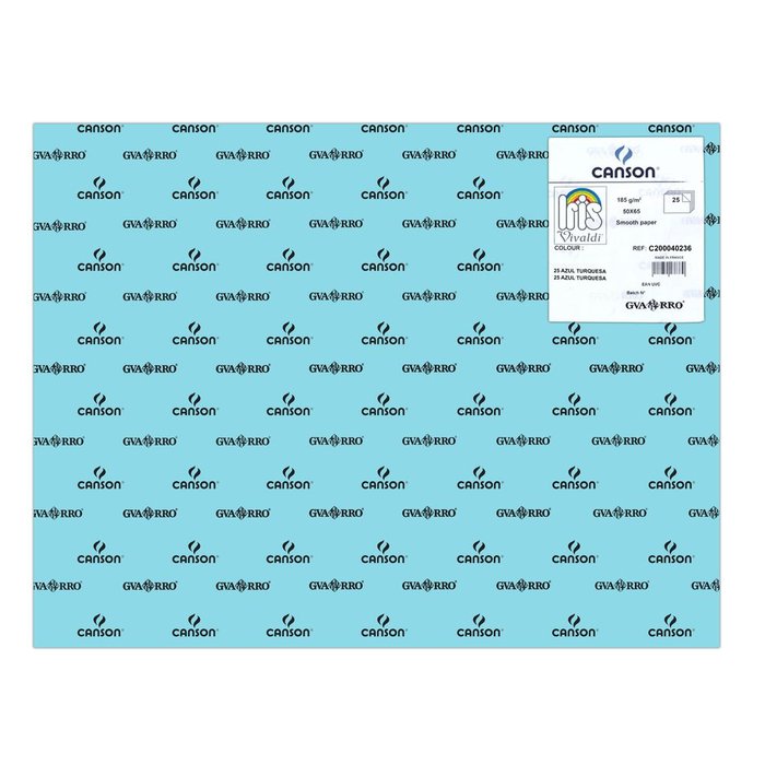 CARTULINA GUARRO 50X65 185GRS IRIS AZUL TURQUESA | 25 UNIDADES | (GUARRO & CANSON) Imagen principal del producto