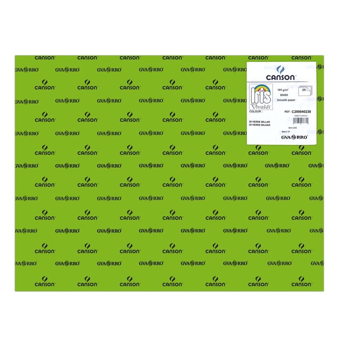 CARTULINA GUARRO 50X65 185GRS IRIS VERDE BILLAR | 25 UNIDADES | (GUARRO & CANSON)
