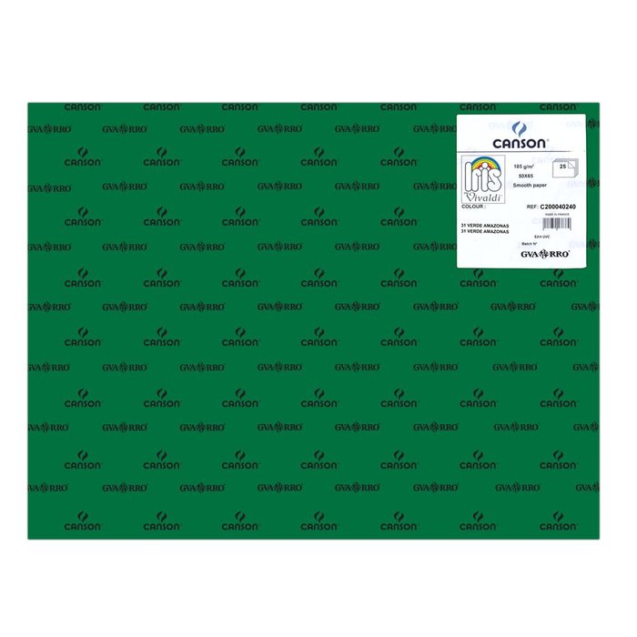 CARTULINA GUARRO 50X65 185GRS IRIS VERDE AMAZONAS | 25 UNIDADES | (GUARRO & CANSON)