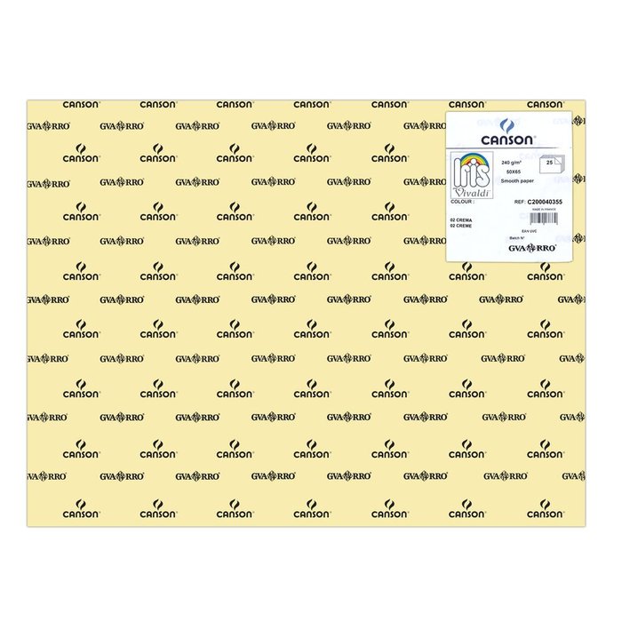 CARTULINA GUARRO 50X65 240GRS IRIS CREMA | 25 UNIDADES | (GUARRO & CANSON) Imagen principal del producto