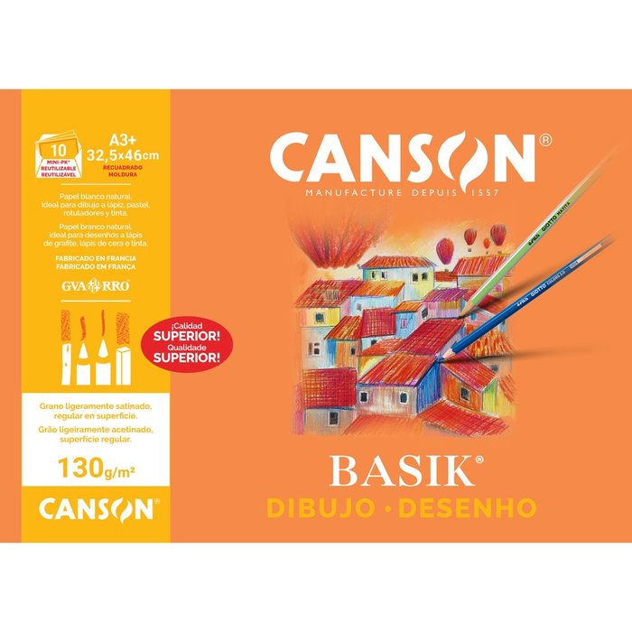 Minipack A3+ 10 hojas Laminas Basik 130 g C/rec Guarro Casas Imagen principal del producto