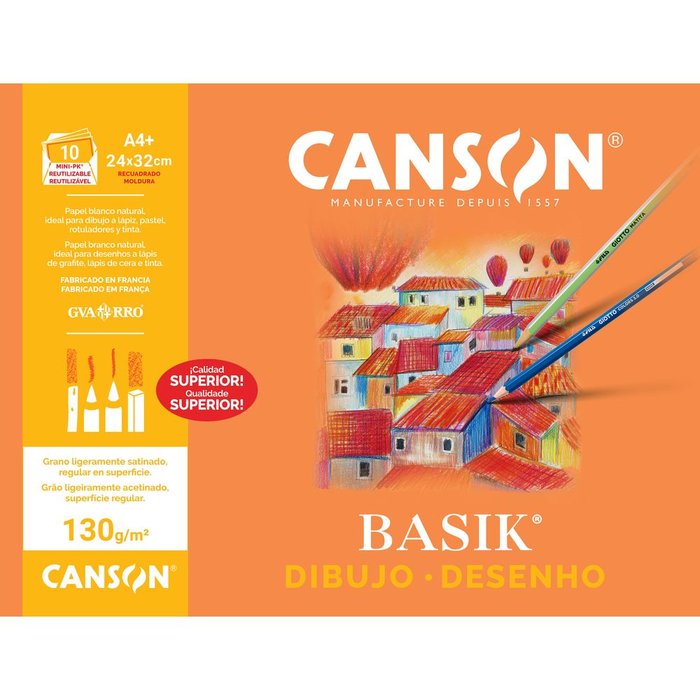 Pack 10 H Basik 24x32 cm 130 g Recuadro Guarro Casas
