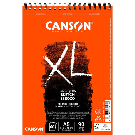 Bloc Espiral Estándar Liso 60H 90g | Guarro & Canson | Cartón | Formato Estándar | Pack 1 Unidades
