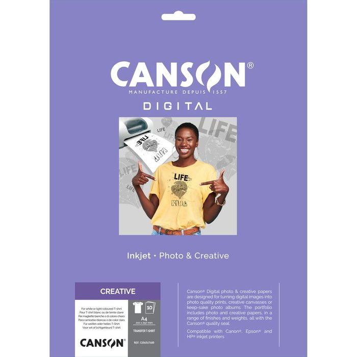 Papel Transfer Canson A4 10H Blanco Inkjet Guarro & Canson Imagen principal del producto