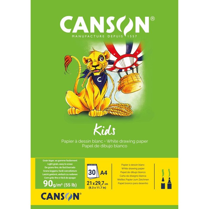 Bloc Espiral Estándar Liso 30H 90g | Guarro & Canson | Cartón | Formato Estándar | Pack 5 Unidades