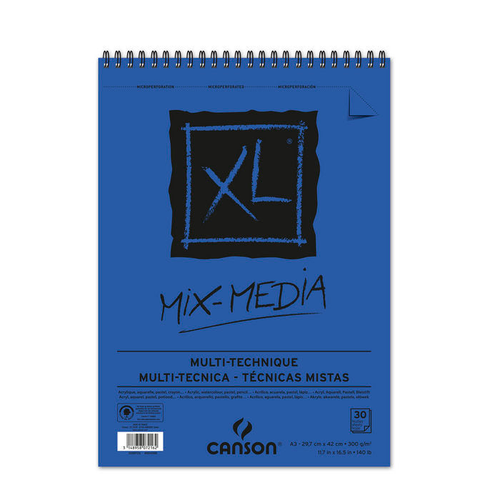 Bloc espiral microperforado xl mix Media a3 30h 300g texturado