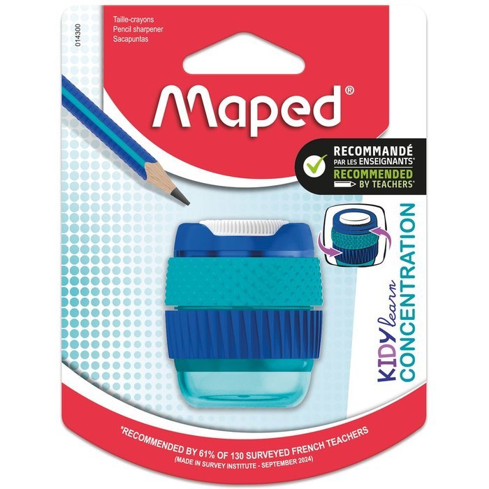 BLISTER SACAPUNTAS KIDYLEARN CONCENTRATION AZUL | 12 UNIDADES | (MAPED)