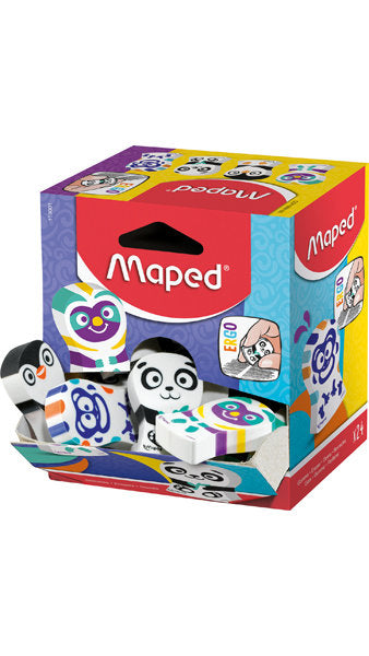 EXPOSITOR 24 GOMAS MAPED ERGO FUN COLORES SURTIDOS | 24 UNIDADES | (MAPED) Imagen principal del producto