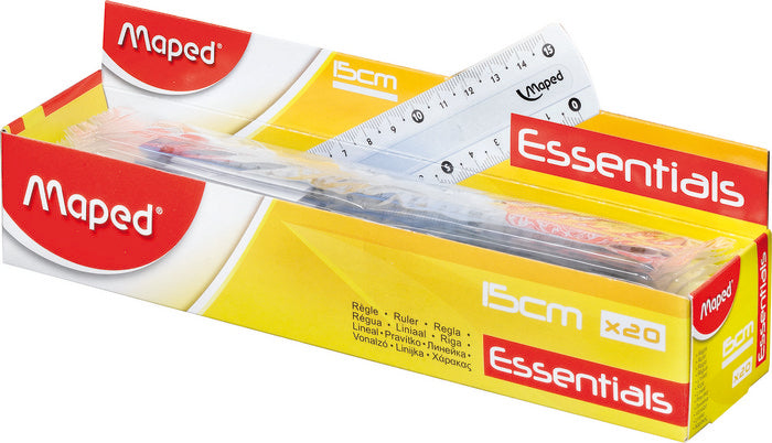 REGLA MAPED ESSENTIALS 15CM TRANSPARENTE | 25 UNIDADES | (MAPED)