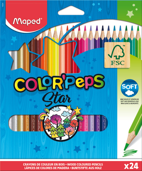 LAPIZ MAPED STAR 24 COLORES SURTIDOS | 1 UNIDADES | (MAPED) Imagen principal del producto