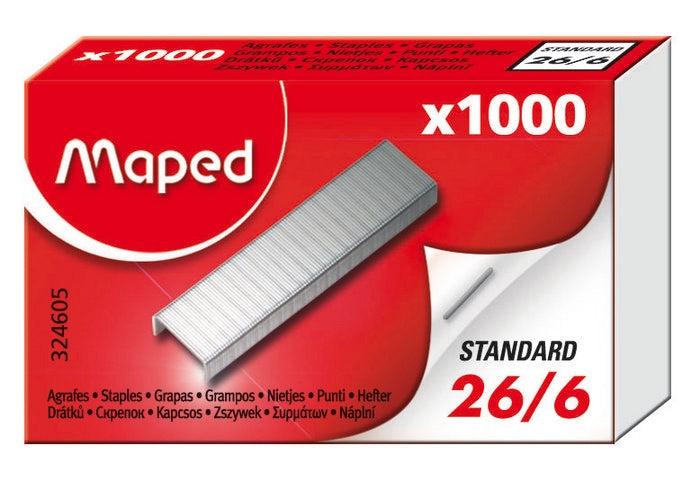 GRAPAS 26/6 X1000 CAJA | 36 UNIDADES | (MAPED)