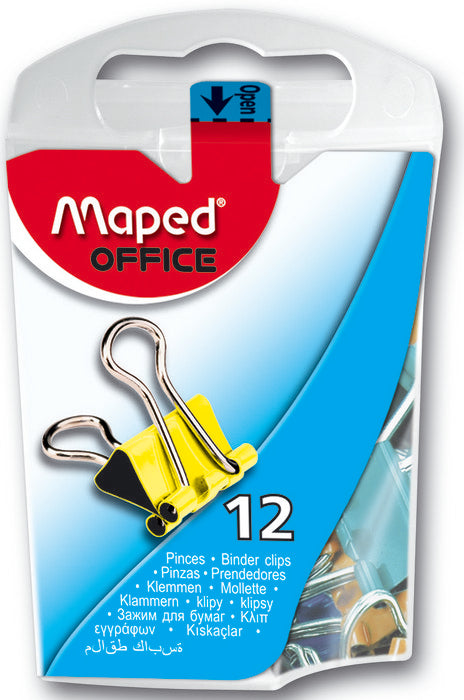 PINZA MAPED 15 MM ABATIBLE CAJA 12 UDS COLORES SURTIDOS | 12 UNIDADES | (MAPED)