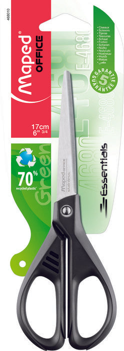 TIJERA OFICINA ESSENTIALS GREEN 17CM SIMETRICA TRY ME | 1 UNIDADES | (MAPED)