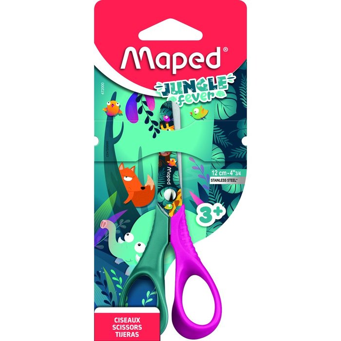 TIJERAS MAPED 12 CM JUNGLE FEVER VIVO | 12 UNIDADES | (MAPED) Imagen principal del producto