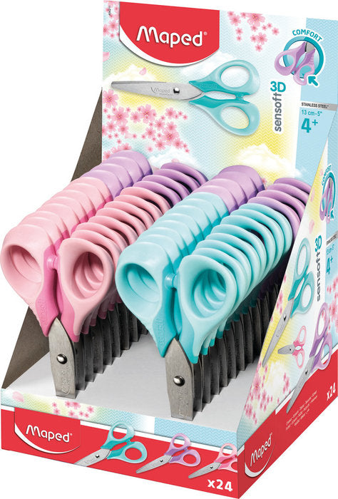 TIJERAS SENSOFT 13CM COLORES PASTEL | 24 UNIDADES | (MAPED) Imagen principal del producto