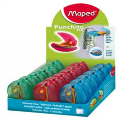 EXPOSITOR 18 TALADRO MAPED PUNCHITO 1 AGUJERO COLORES SURTI | 18 UNIDADES | (MAPED)
