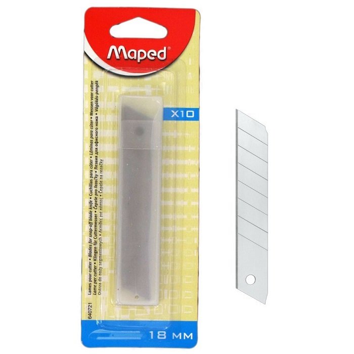 RECAMBIO CUCHILLAS 18MM MAXI CUTTER 640721 | 10 UNIDADES | (MAPED)