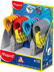 EXPOSITOR 10 TIJERAS SENSOFT 13,5CM ZURDOS | 10 UNIDADES | (MAPED)