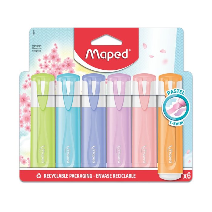 Marcador Maped Classic Pastel 6 Colores Surtidos | Maped | Pack 1 Unidades