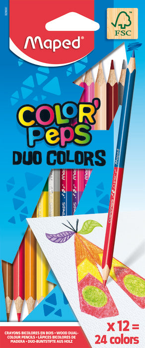 LAPIZ MAPED COLOR'PEPS DUO 12 UDS 24 COLORES | 1 UNIDADES | (MAPED) Imagen principal del producto