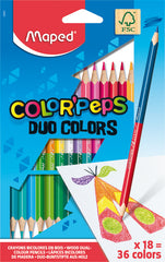 LAPIZ BICOLOR COLOR'PEPSX18 ESTUCHE CART | 1 UNIDADES | (MAPED)