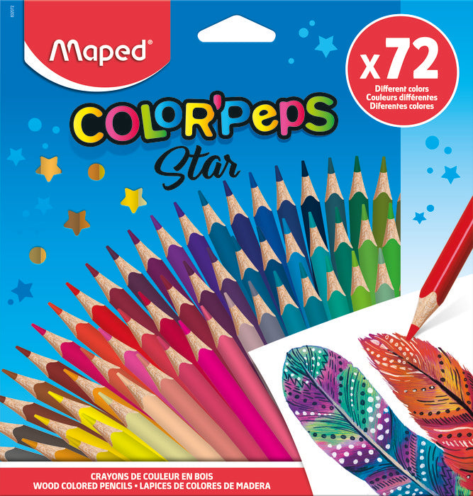 LAPIZ MAPED COLOR'PEPS STAR FSC 72 COLOR SURTIDO ESTUCHE CA | 1 UNIDADES | (MAPED) Imagen principal del producto
