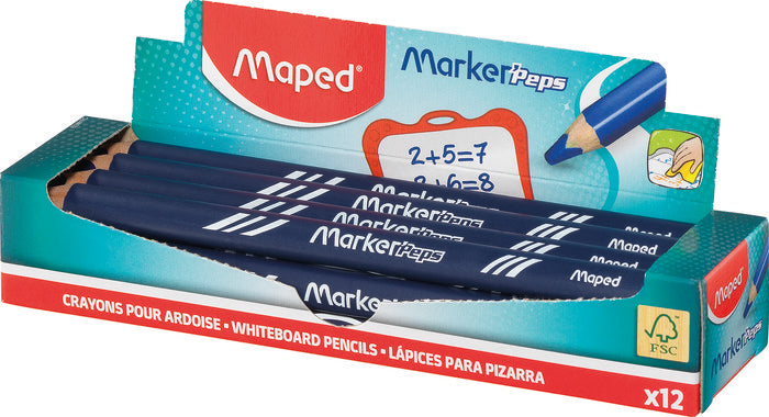 LAPIZ MAPED MARKER PEPS PIZARRA AZUL | 12 UNIDADES | (MAPED) Imagen principal del producto