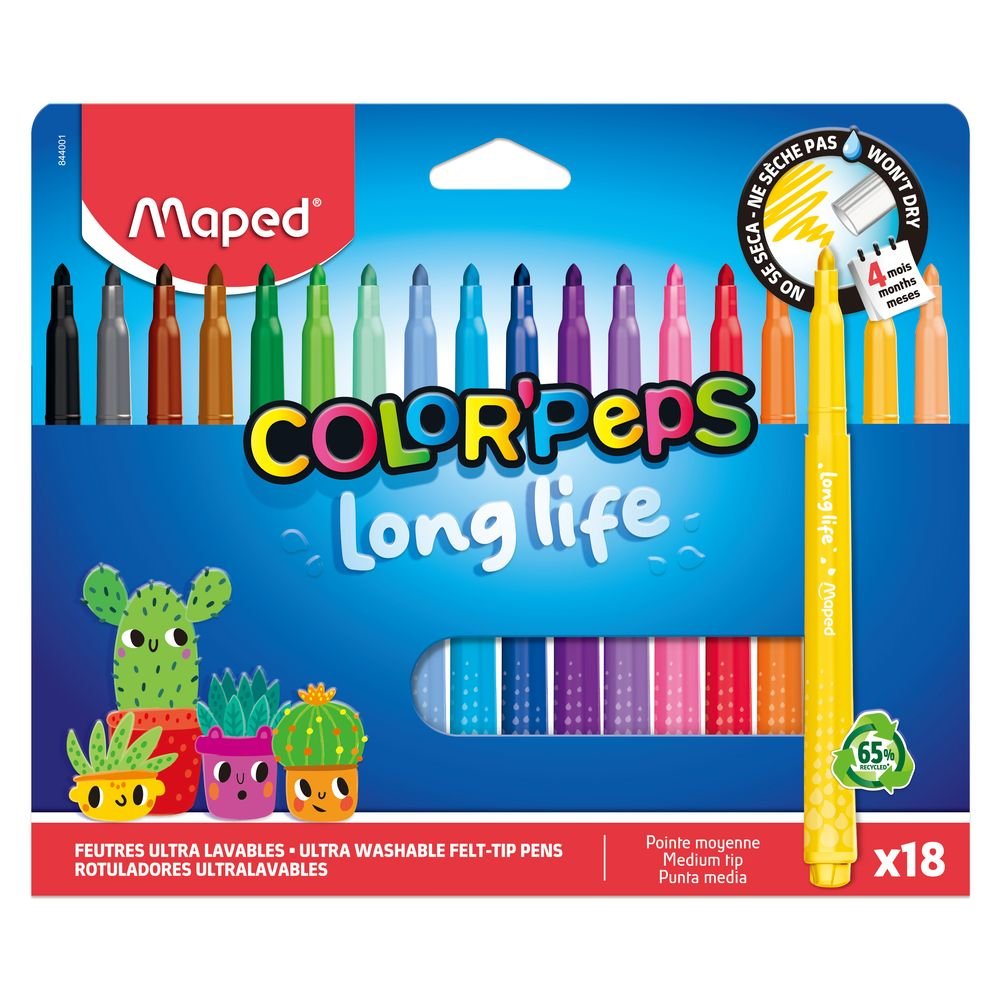 Rotulador Maped Long Life 18 Colores Surtidos Imagen principal del producto