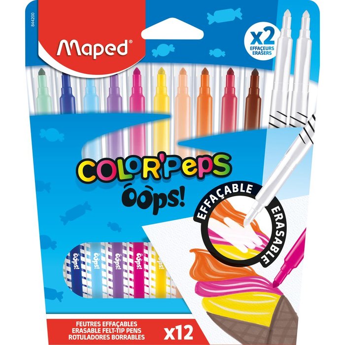 Rotulador Maped Colorpeps Borrables 12 Colores
