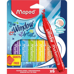 Rotulador Maped Para Vidrio 6 Colores | Maped | Pack 1 Unidades