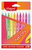 Blister 10 Rotuladores Neon Caja De Carton Surtidos | Maped | Pack 1 Unidades