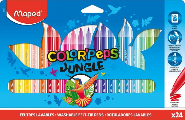 Estuche 24 Rotuladores Color'peps Eco Jungle Maped Imagen principal del producto