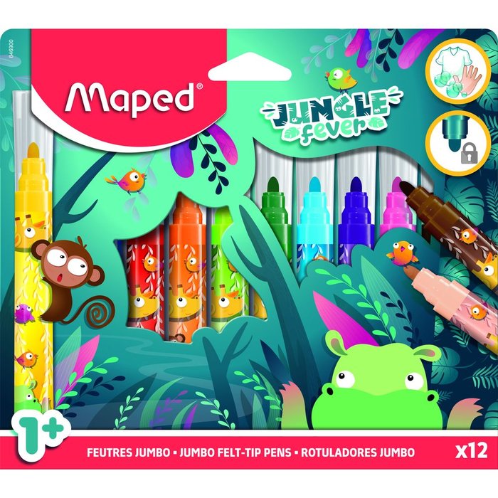Rotulador Maped Jumbo Jungle Fever 12 Colores | Maped | Pack 1 Unidades Imagen principal del producto