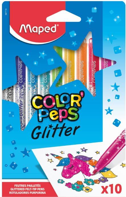 Rotulador Maped Color'Peps Glitter 10 Colores Surtidos | Maped | Pack 1 Unidades Imagen principal del producto