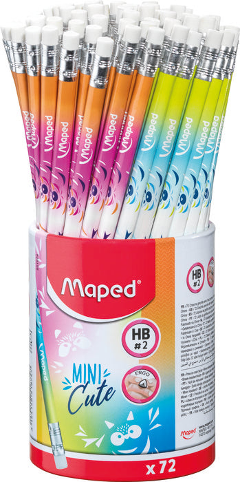 BOTE 72 LAPIZ MAPED GRAFITO HB (RESINA)TRIANGULAR Y GOMA | 72 UNIDADES | (MAPED) Imagen principal del producto