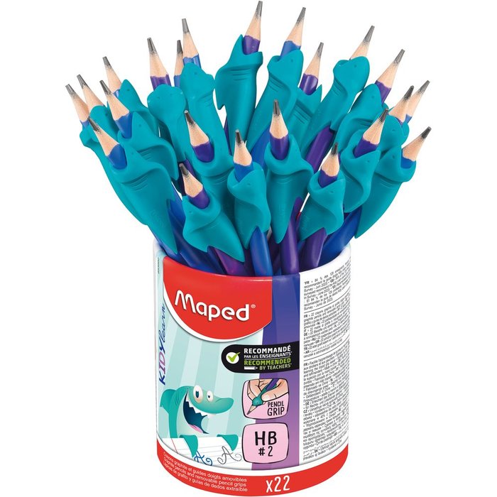 CUBILETE 22 LAPIZ GRAFITO HB GOMA + ADAPTADOR ERGONOMICO | 22 UNIDADES | (MAPED) Imagen principal del producto