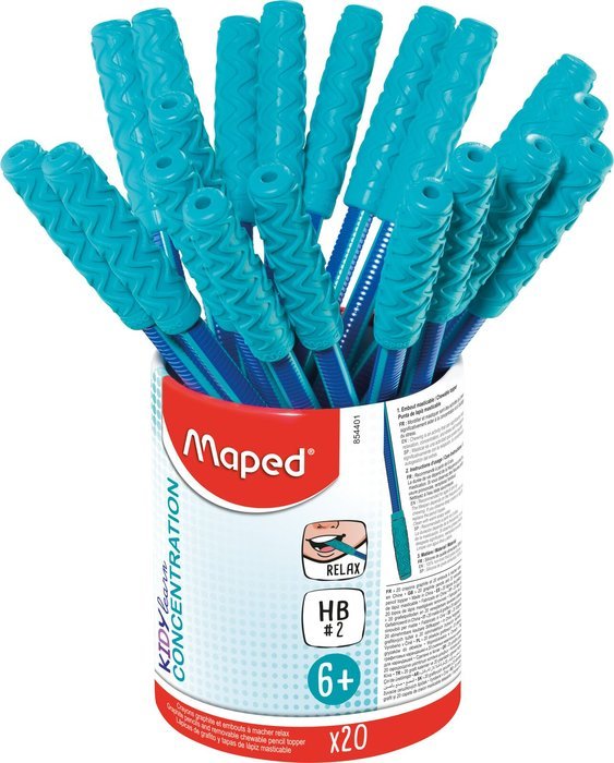 BOTE 20 LAPIZ DE GRAFITO HB GOMA + ADAPTADOR LAPIZ TOPPER | 20 UNIDADES | (MAPED)