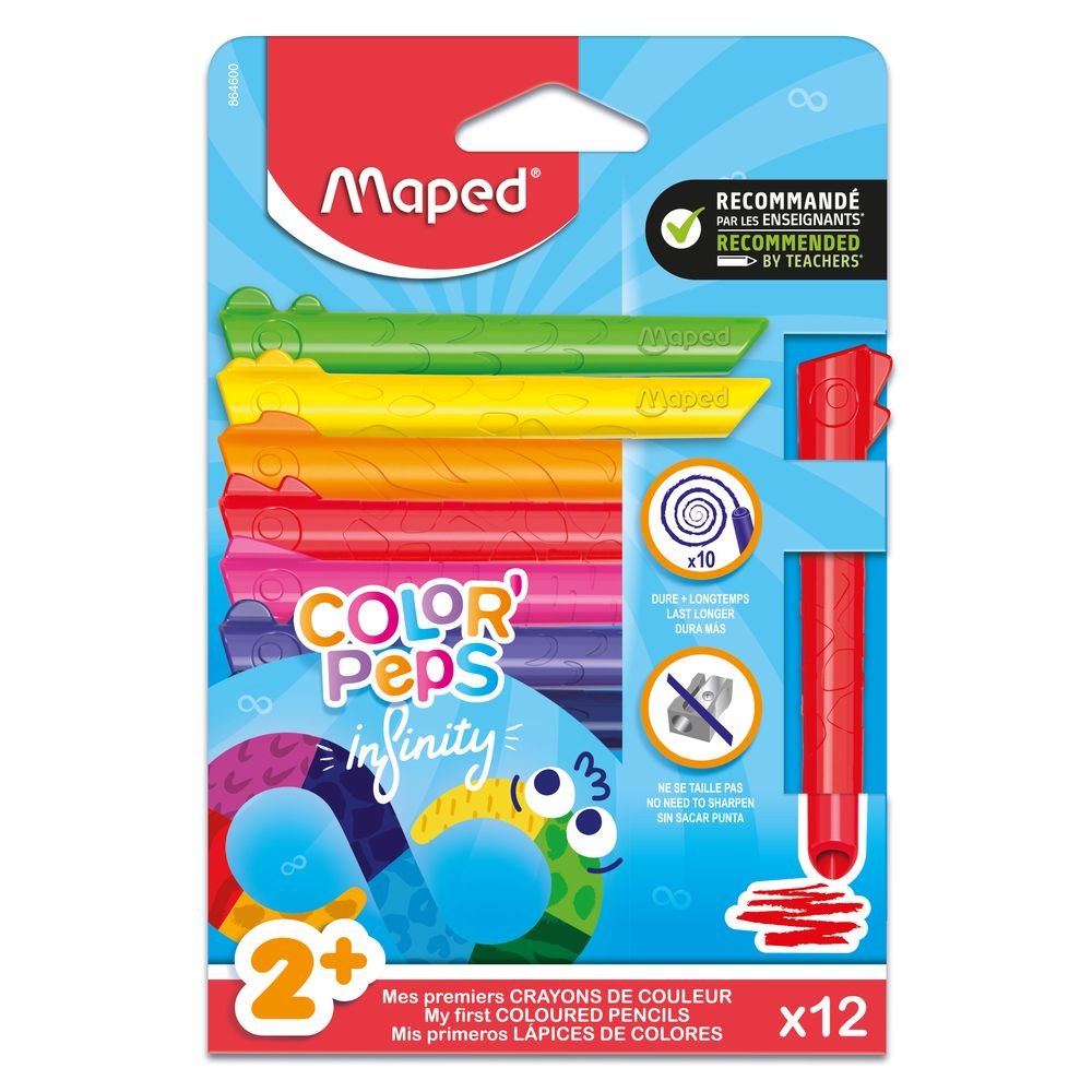Lápiz Maped Infinity Kidy Jumbo 12 Colores Surtidos