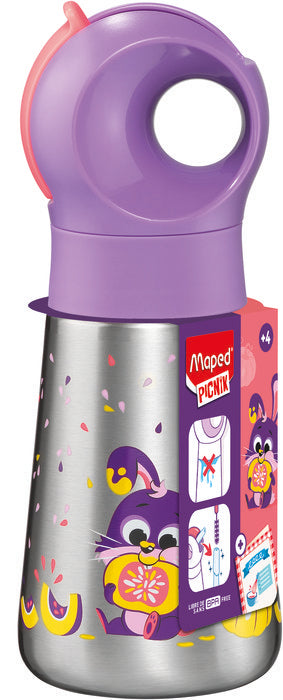 BOTELLA INFANTIL MINIZ BOTELLA ACERO INOXIDABLE 350ML CONEJ | MAPED | 1 UNIDAD | 3154148730026 Imagen principal del producto