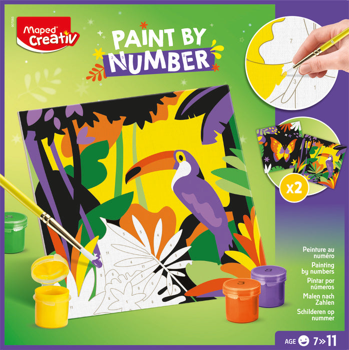PINTAR POR NUMEROS JUNGLE LORO/MARIPOSA | MAPED | 1 UNIDAD | 3154149070855 Imagen principal del producto