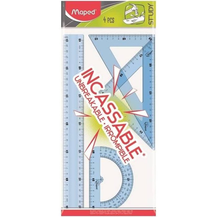 JUEGO REGLAS MAPED IRROMPIBLE 4 PIEZAS | 1 UNIDADES | (MAPED) Imagen principal del producto