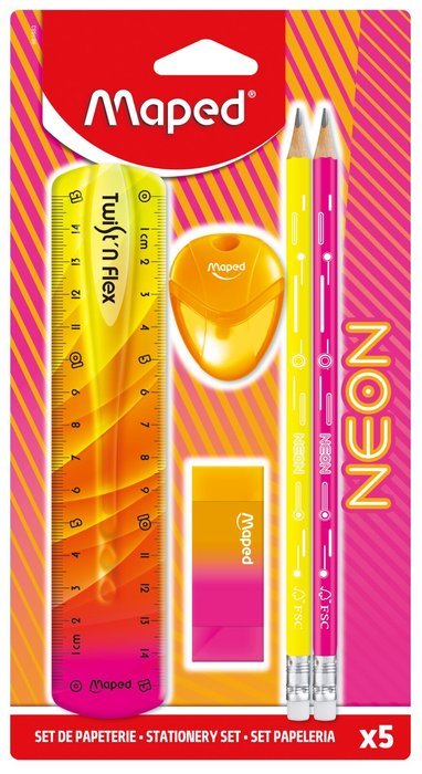 Set Papelería Neon Maped Marca para Manualidades y Estudio