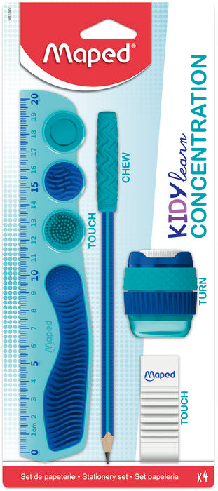 Set Papeleria Maped Kidy Learn Concentration Azul 4 Piezas Imagen principal del producto