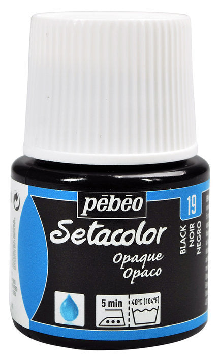 Pintura Setacolor Opaco 45 ml Negro Marca Pebeo