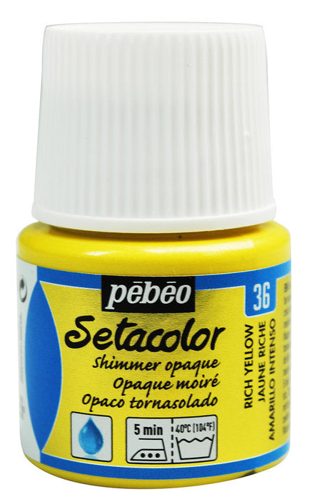 PINTURA SETACOLOR OPACO 45 ML AMARILLO RICO TORNASOLADO | PEBEO | 1 UNIDAD | 33167862950367 Imagen principal del producto