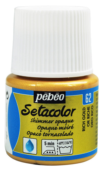 PINTURA SETACOLOR OPACO 45 ML ORO RICO TORNASOLADO | PEBEO | ENVASE 5 UDS. UNIDAD | 33167862950626 Imagen principal del producto
